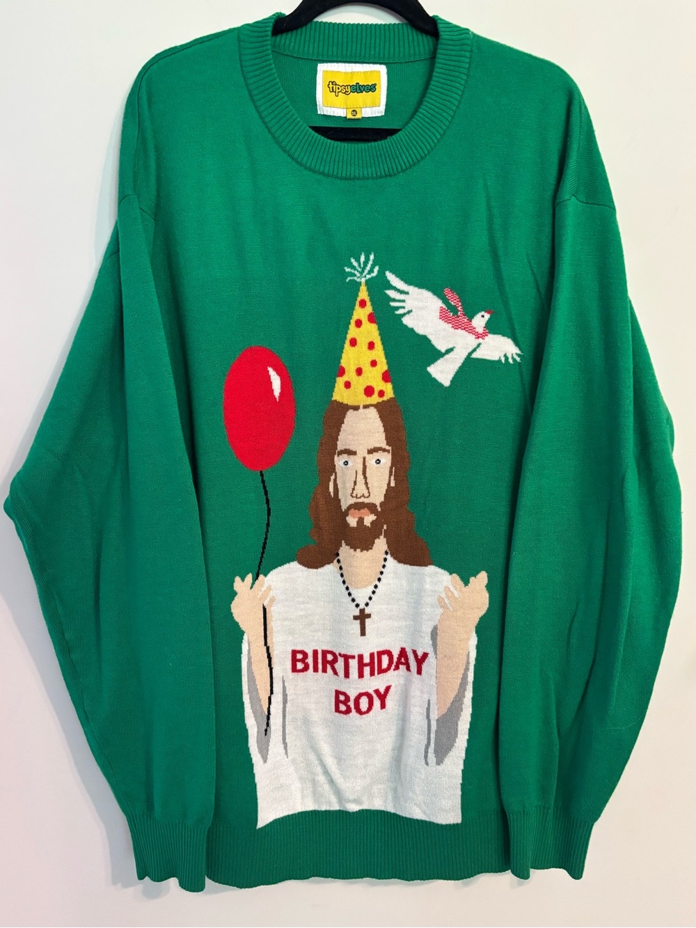 Tipsy Elves Green Birthday Boy Christmas Sweater